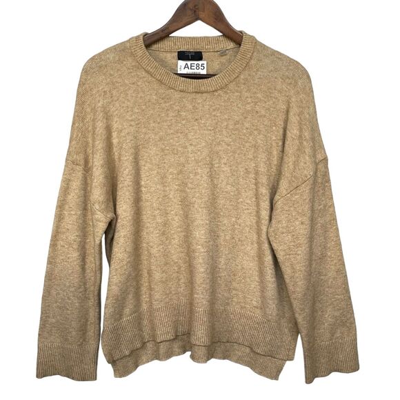 Tahari Pullover Sweater Women Size XL Brown Crew Neck Hi-Low‎ Hem - Picture 1 of 13